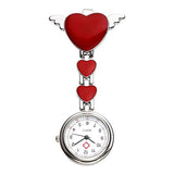 Womens Girls Heart Angle Wing Nurse Fob Clip On Brooch Hanging Pocket