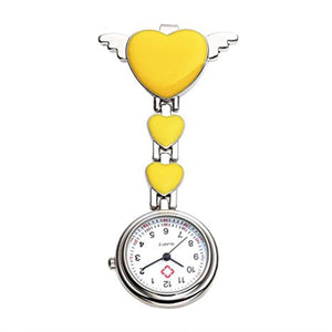 Womens Girls Heart Angle Wing Nurse Fob Clip On Brooch Hanging Pocket