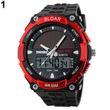 BLUELANS Sports Watch Solar Power Dual Time