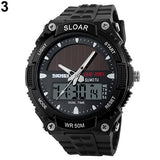 BLUELANS Sports Watch Solar Power Dual Time