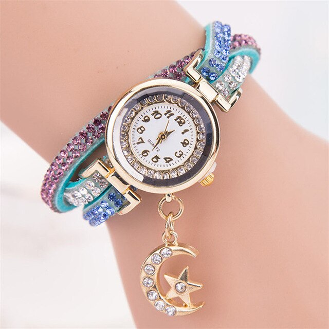 Superior Women Crystal Band Wave Bracelet Dial Quartz