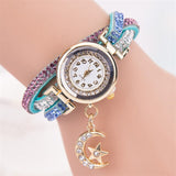 Superior Women Crystal Band Wave Bracelet Dial Quartz