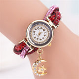 Superior Women Crystal Band Wave Bracelet Dial Quartz
