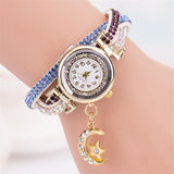 Superior Women Crystal Band Wave Bracelet Dial Quartz