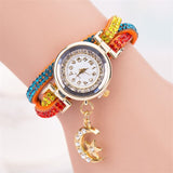 Superior Women Crystal Band Wave Bracelet Dial Quartz