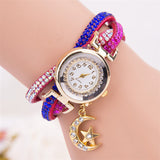 Superior Women Crystal Band Wave Bracelet Dial Quartz