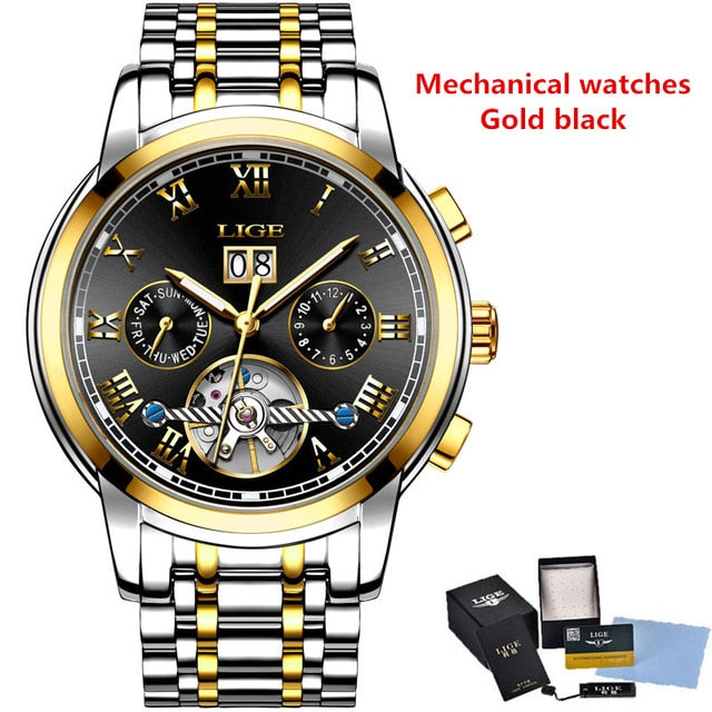 WISHDOIT LIGE-9810.13-S Top Luxury Brand Automatic Mechanical