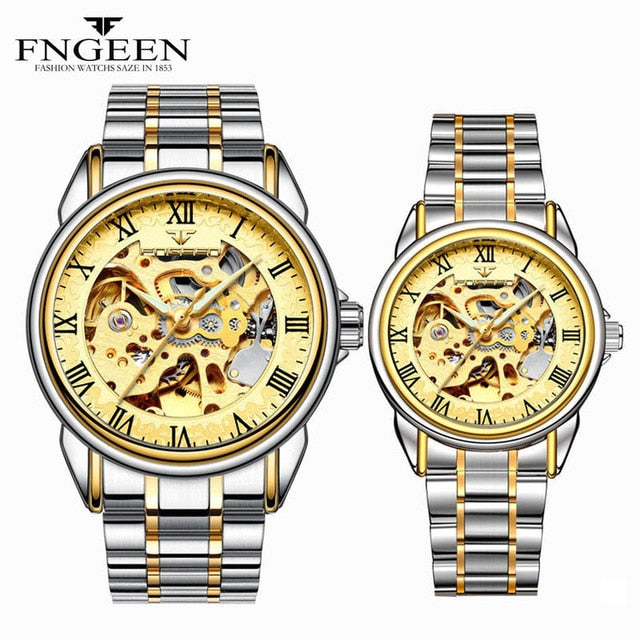 Couple Watches Top Brand Steel Mechanical Wrist Watch