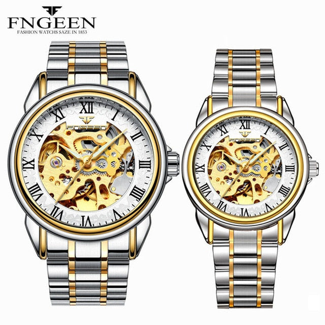Couple Watches Top Brand Steel Mechanical Wrist Watch