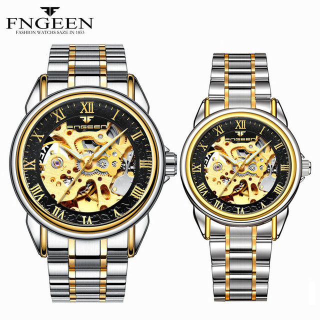 Couple Watches Top Brand Steel Mechanical Wrist Watch