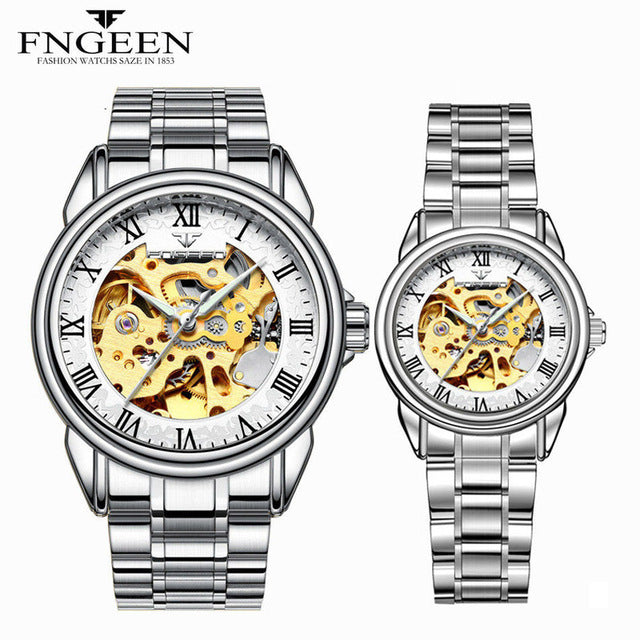 Couple Watches Top Brand Steel Mechanical Wrist Watch