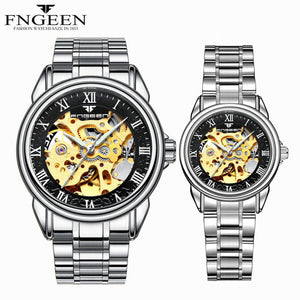 Couple Watches Top Brand Steel Mechanical Wrist Watch