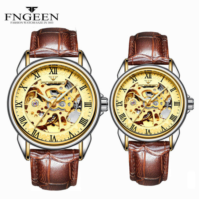 Couple Watches Top Brand Steel Mechanical Wrist Watch