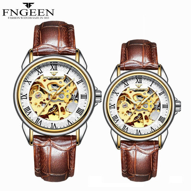 Couple Watches Top Brand Steel Mechanical Wrist Watch