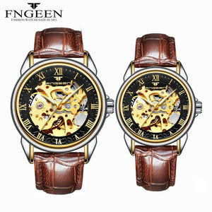 Couple Watches Top Brand Steel Mechanical Wrist Watch
