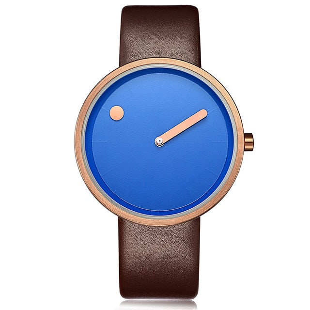 Top Creative Designer Brand Quartz Watch Men Leather