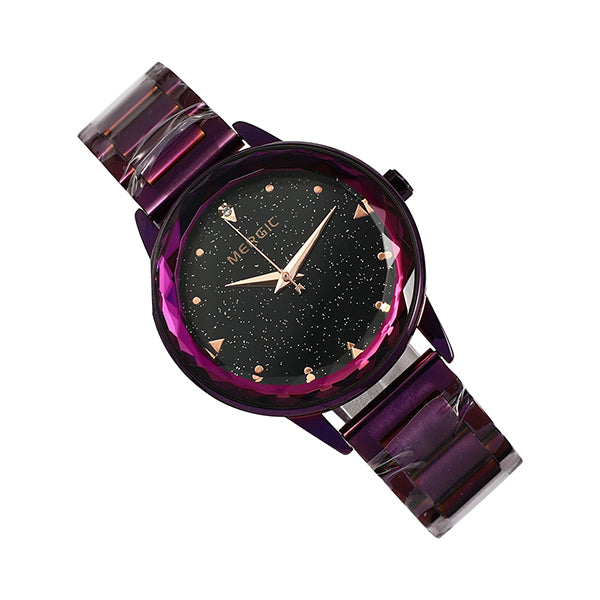 Luxury Crystal Star Sky Dial Purple Watch Women Quartz