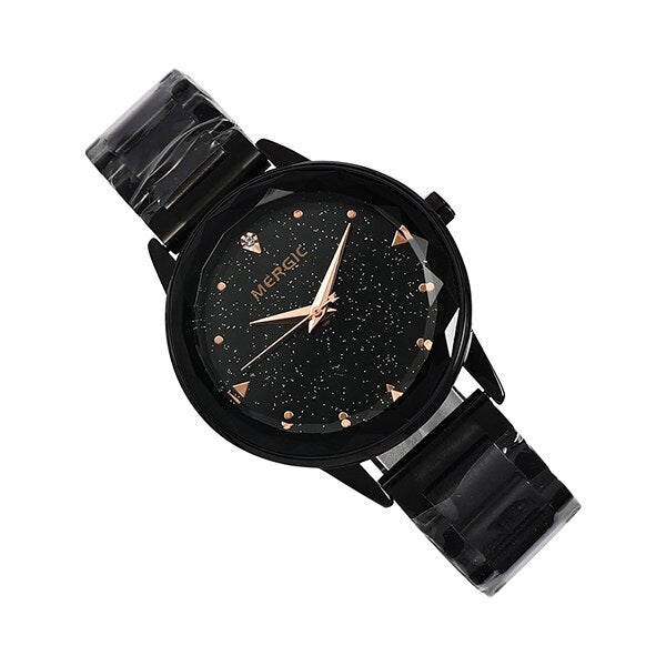 Luxury Crystal Star Sky Dial Purple Watch Women Quartz