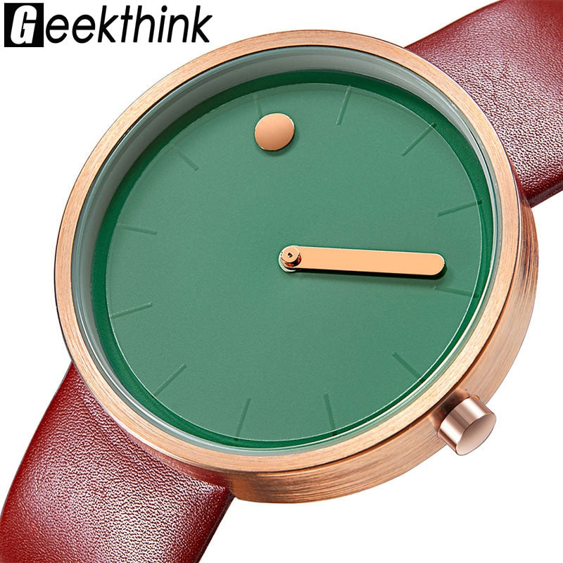 Top Creative Designer Brand Quartz Watch Men Leather