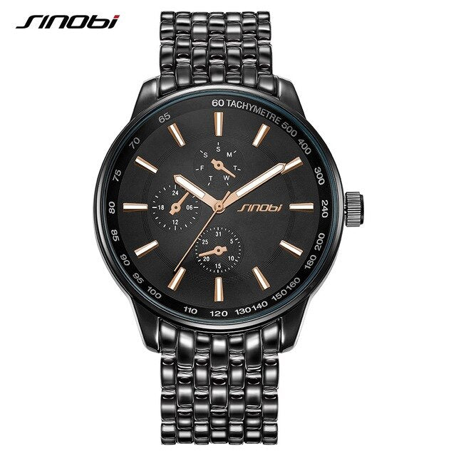 SINOBI Luxury Brand Watch Men Women Watches Stainless Steel