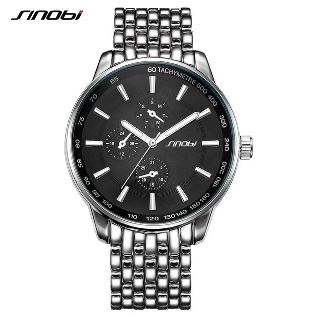 SINOBI Luxury Brand Watch Men Women Watches Stainless Steel