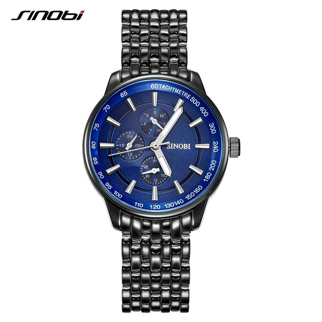 SINOBI Luxury Brand Watch Men Women Watches Stainless Steel
