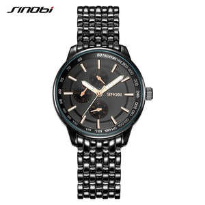 SINOBI Luxury Brand Watch Men Women Watches Stainless Steel