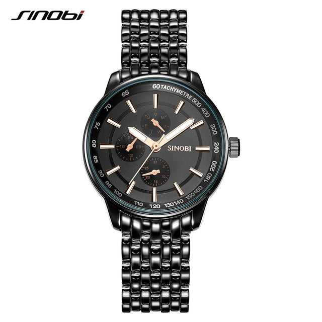 SINOBI Luxury Brand Watch Men Women Watches Stainless Steel