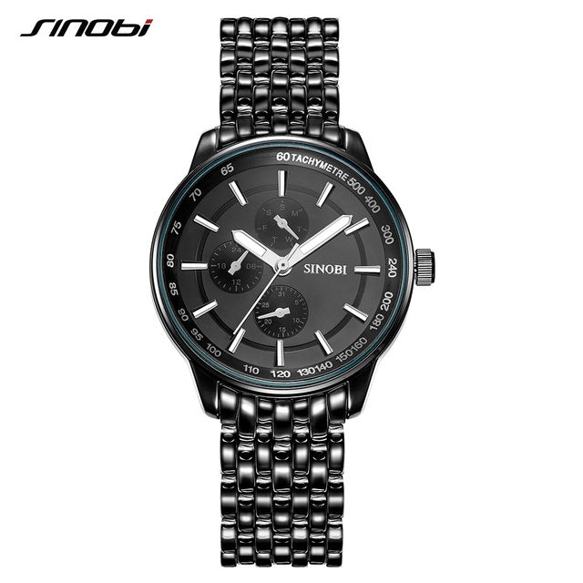 SINOBI Luxury Brand Watch Men Women Watches Stainless Steel