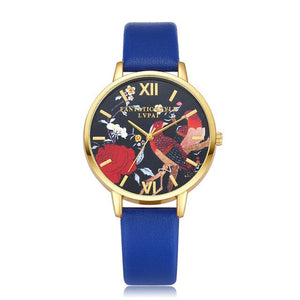 Brand Fashion Women Watches Leather Strap Black Quartz