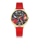 Brand Fashion Women Watches Leather Strap Black Quartz