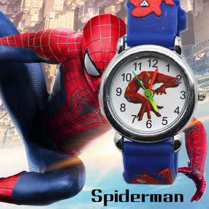 Hbibi 3D Spiderman Children's Watches For Boys Girls Clock Kids
