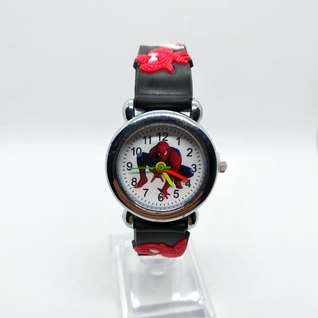 Hbibi 3D Spiderman Children's Watches For Boys Girls Clock Kids