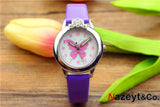 Nazeyt kids cartoon watch girls lovely butterfly dial luminous hands crystal