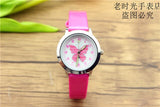 Nazeyt kids cartoon watch girls lovely butterfly dial luminous hands crystal