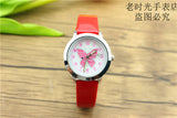 Nazeyt kids cartoon watch girls lovely butterfly dial luminous hands crystal