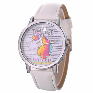 Hot style children's cartoon unicorn design bracelet watch lady belt watch