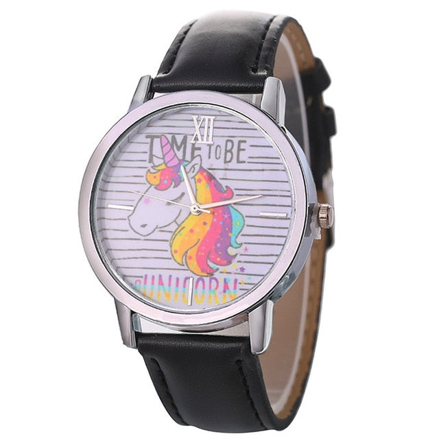 Hot style children's cartoon unicorn design bracelet watch lady belt watch