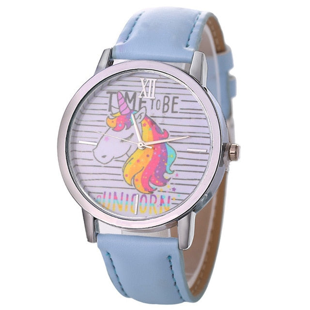 Hot style children's cartoon unicorn design bracelet watch lady belt watch