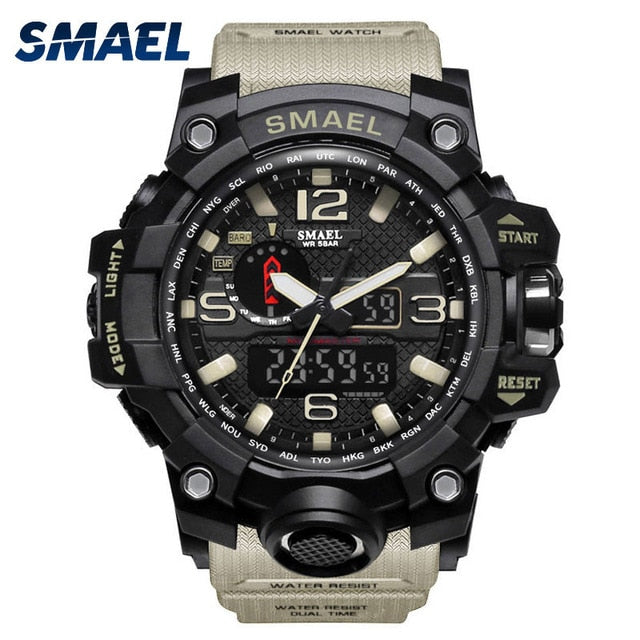 SMAEL Men Wrist Watch Sport Dual Display Analog Electronic