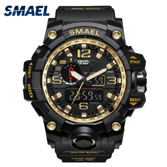 SMAEL Men Wrist Watch Sport Dual Display Analog Electronic