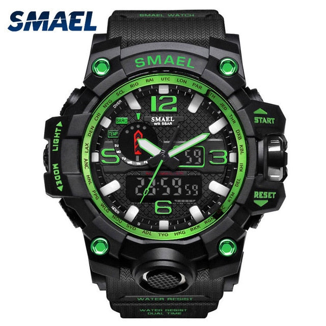 SMAEL Men Wrist Watch Sport Dual Display Analog Electronic