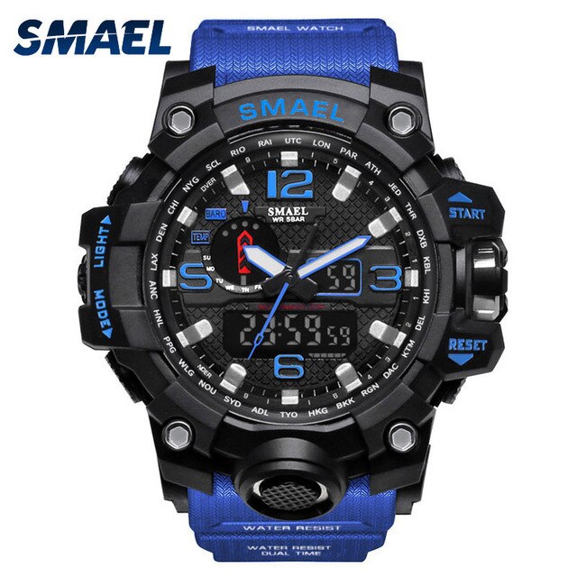 SMAEL Men Wrist Watch Sport Dual Display Analog Electronic