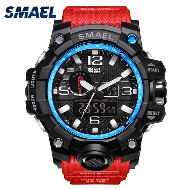 SMAEL Men Wrist Watch Sport Dual Display Analog Electronic