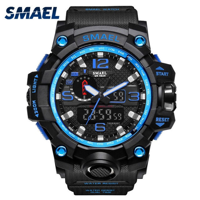 SMAEL Men Wrist Watch Sport Dual Display Analog Electronic