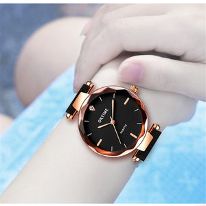Retro Starry Sky Design Leather Band Analog Alloy Quartz