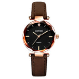 Retro Starry Sky Design Leather Band Analog Alloy Quartz