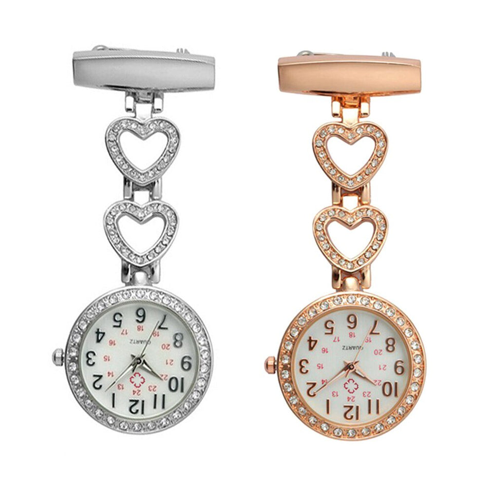 Fashion Women Pocket Watch Clip-on Heart/Five-pointed Star Pendant Hang