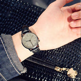 Fashion Vintage Student Couple Watch Leather Quartz