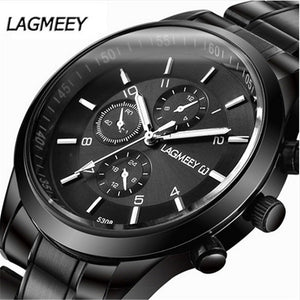 Men Black Watches Luxury Full Steel Watch Masculino Relogio Men's Sports